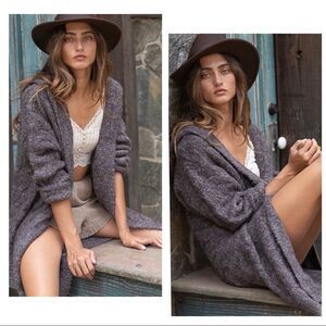 𝅺WOOL Blend  Cardigan with hood
